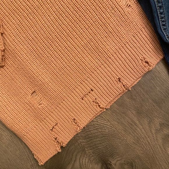 Distressed V Neck Sweater - Picture 6 of 12